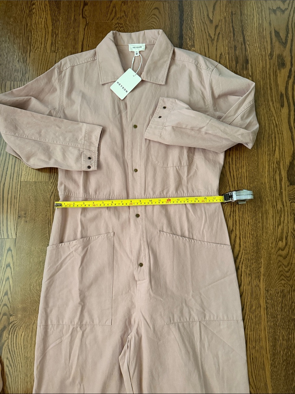 Heyson Relaxed Utility Jumpsuit in Blush Pink medium - Picture 3 of 6
